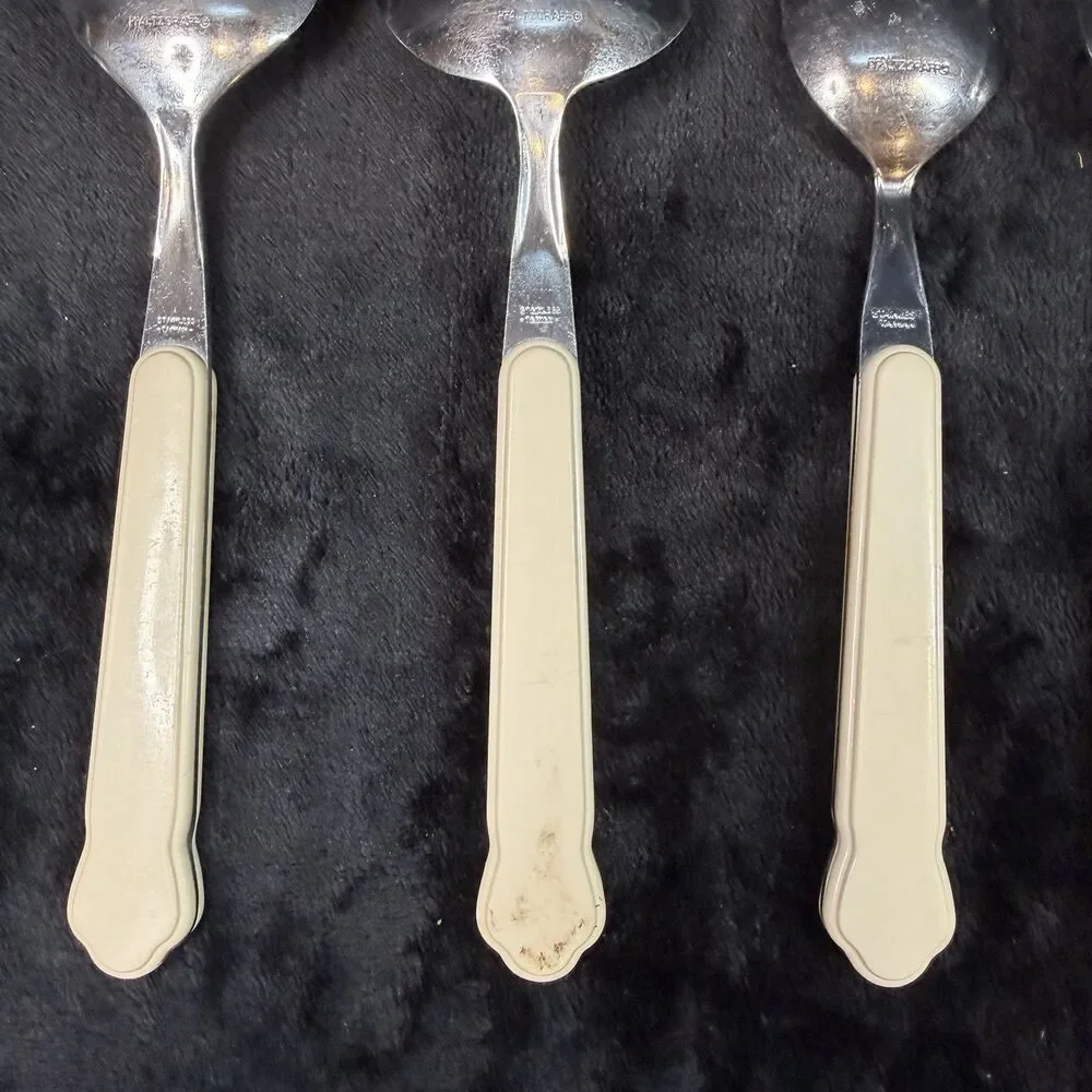 Pfaltzgraff Tea Rose Flatware 8 Piece Stainless Serving Pieces Country Vintage